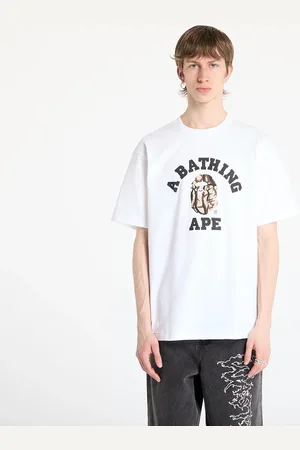 A Bathing Ape T-shirt Trial Camo College Tee UNISEX White L