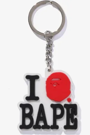 A Bathing Ape I Love Bape Keychain White Universal