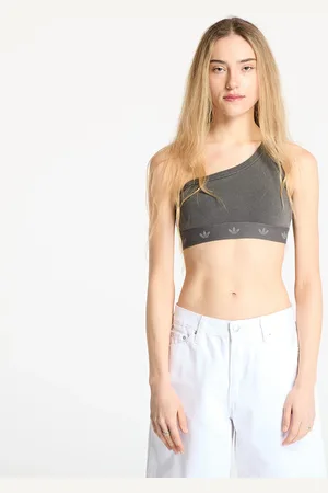 adidas Top adidas Ribbed One Shoulder Top Black L