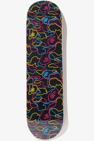 A Bathing Ape Neon Camo Skateboard Black Universal