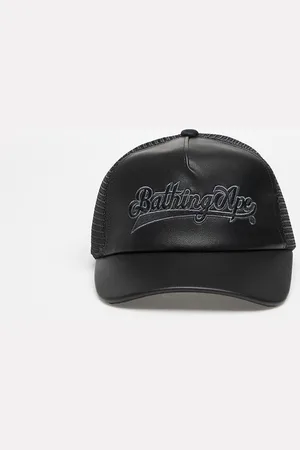 A Bathing Ape Baseball Logo Mesh Cap Black Universal