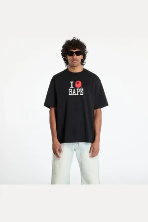 A Bathing Ape T-shirt Bape Logo Inside Out Relaxed Fit Tee UNISEX Black L