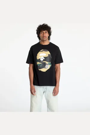 A Bathing Ape T-shirt Giant 1St Camo Big Ape Head Tee UNISEX Black/ Yellow L