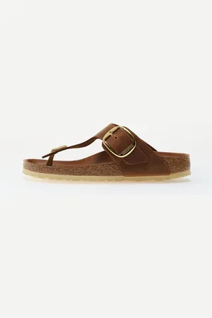 Birkenstock Sneakers Gizeh Big Buckle Natural Leather Oiled Cognac EUR 41