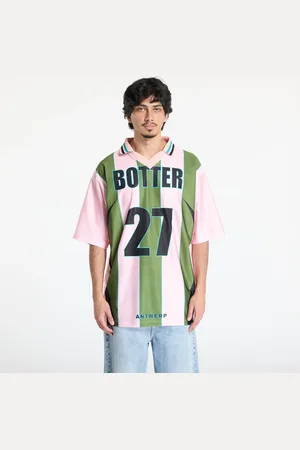 Reebok Jersey x Botter LTD Reverse Soccer Tee Striped Pink/ Green L