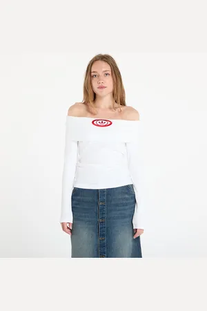 adidas Top Off Shoulder Top White L