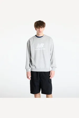 New Balance Sweatshirt Stacked Logo French Hoodie Grey L