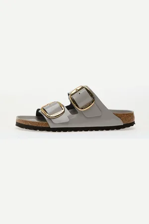 Birkenstock Sneakers Arizona Big Buckle Natural Leather Patent High-Shine Stone Coin EUR 41