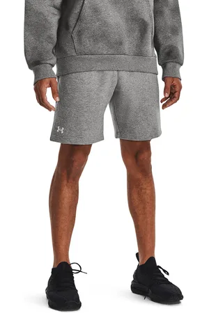 Under Armour Korte broek Rival Fleece Shorts Castlerock Light Heather/ White L