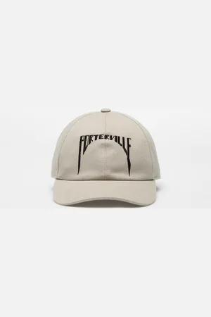 Rick Owens Embroidered Denim Baseball Cap Pearl/ Black L