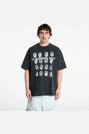 A Bathing Ape T-shirt Garment Dye Logo Relaxed Fit Tee UNISEX Black L