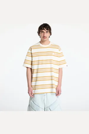 A Bathing Ape T-shirt One Point Strip Relaxed Fit Tee UNISEX Ivory L