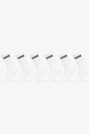 Vans Classic Crew Socks 6-Pack White 6.5-9