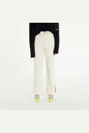 Sixth June Broeken Slit Wide Leg Pants Cream L