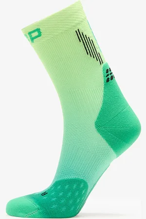CEP Mid Cut Gradient Socks Green/ Lime Fade L