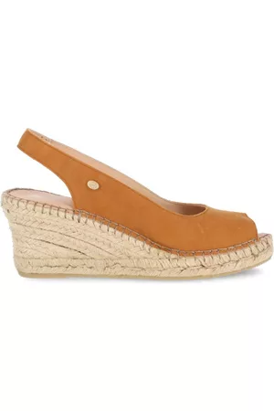 Fred de la Bretoniere Dames Espadrilles - Espadrille Sleehak Cognac