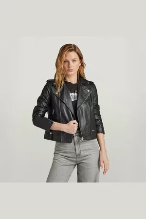 G-Star Leather Biker Jack - - Dames