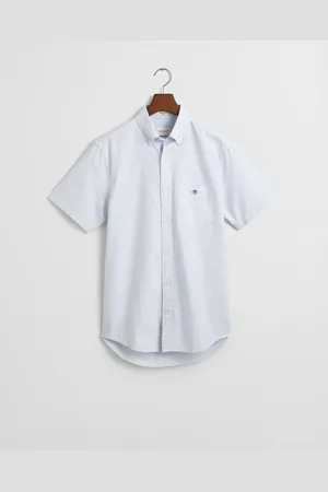 GANT Men Regular Fit klassiek Oxford-overhemd met korte mouwen en strepen (S)