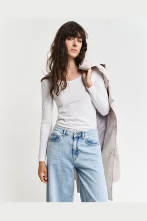 GANT Women Top met lange mouwen en ronde hals (S)