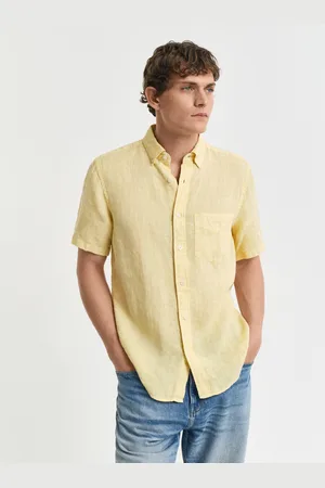 GANT Men Regular Fit speciaal geverfd linnen overhemd met korte mouwen (S)