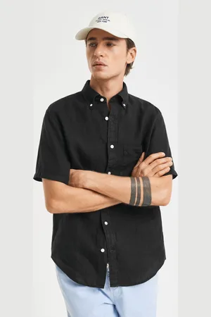 GANT Men Regular Fit speciaal geverfd linnen overhemd met korte mouwen (S)