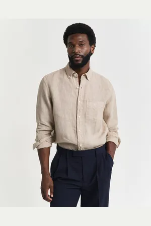 GANT Men Regular Fit speciaal geverfd linnen overhemd (S)