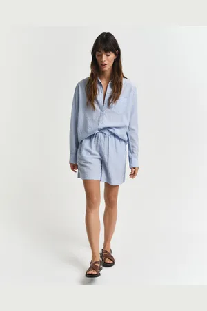 GANT Women Seersucker short met ton sur ton streepje (34)