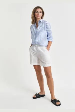 GANT Women Seersucker short met ton sur ton streepje (34)