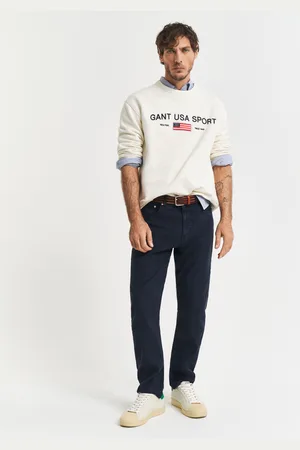 GANT Men Regular Fit jeans van katoen en linnen (30/32)