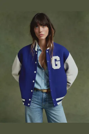 GANT Women Varsity Jacket van leermix (S)