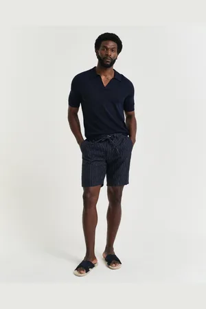 GANT Men Regular Fit linnen short met krijtstreep (S)