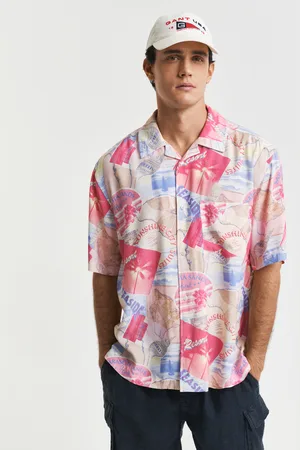 GANT Men Relaxed Fit hemd met korte mouwen en Resort-print (S)
