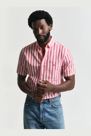 GANT Men Regular Fit Classic poplin hemd met korte mouwen en strepen (S)
