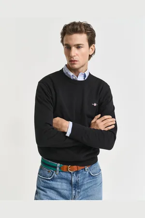 GANT Men Klassieke katoenen trui met ronde hals (XS)