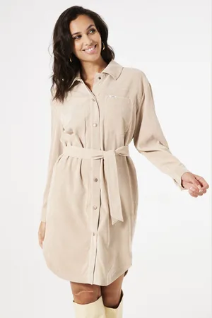 Garcia Beige corduroy jurk