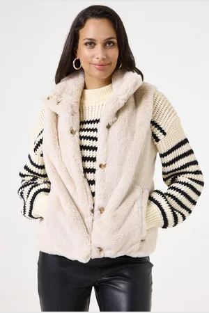 Garcia Beige faux fur gilet