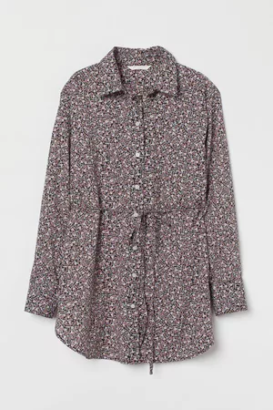 H&M Heren Geprinte Overhemden - MAMA Katoenen hemd met dessin - Roze