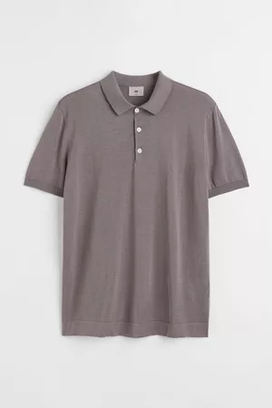 H&M Heren Slim Fit Overhemden - Polo van zijdemix Slim Fit - Beige
