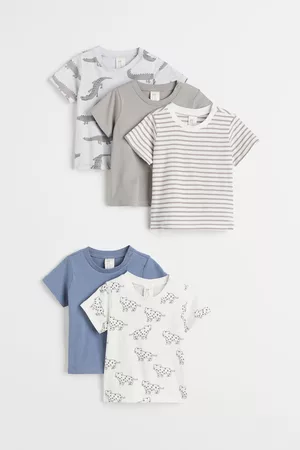 H&M Kinderen T-shirts - Set van 5 T-shirts - Grijs