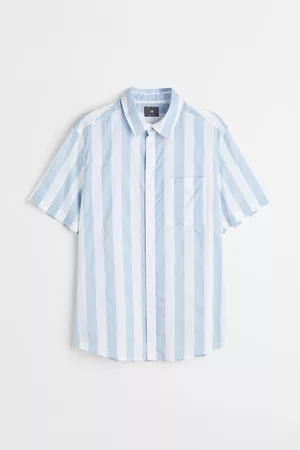 H&M Heren Regular Fit Overhemden - Katoenen hemd - Regular Fit - Blauw