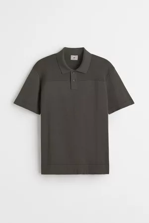 H&M Heren Regular Fit Overhemden - Fijngebreide polo - Regular Fit - Groen