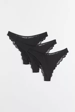H&M Dames Slips - Set van 3 slips Brazilian - Zwart