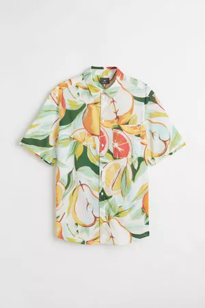 H&M Heren Regular Fit Overhemden - Katoenen hemd - Regular Fit - Groen