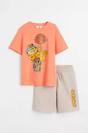H&M Kinderen Shorts - 2-delige set met print - Oranje