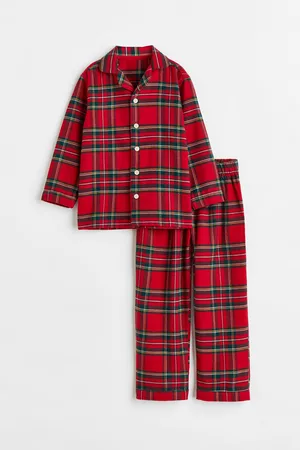 H&M Kinderen Pyjama's - Pyjama van katoenflanel - Rood