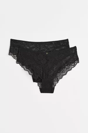 H&M Dames Hipsters - Set van 2 kanten slips - Hipster - Zwart