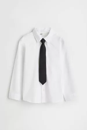 H&M Kinderen Blouses - Hemd met vlinder-/stropdas - Wit