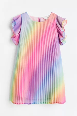 H&M Kinderen Jurken - A-lijnjurk van plisséstof - Roze