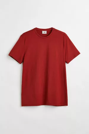 H&M Heren Slim Fit Overhemden - T-shirt van pimakatoen Slim Fit - Oranje