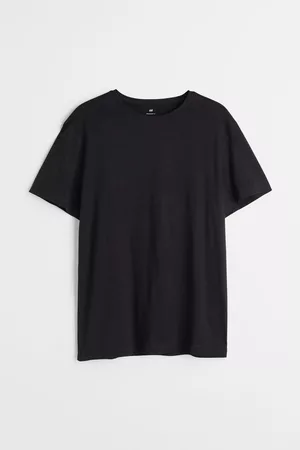 H&M Heren Regular Fit Overhemden - T-shirt Regular Fit - Zwart